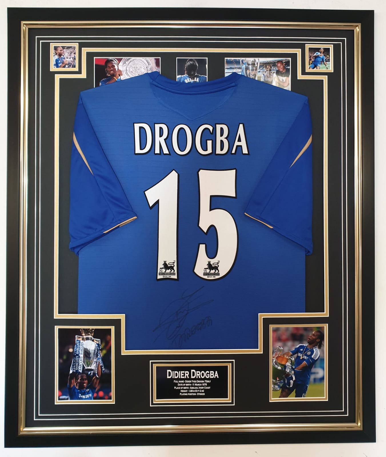 Didier Drogba Signed Chelsea Shirt Framed