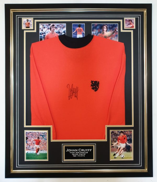Johan Cruyff Signed Holland Shirt Framed