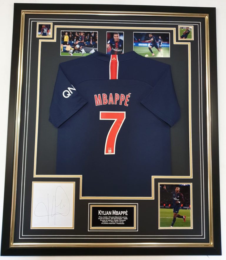 Mbappe Signature with PSG Shirt Framed Experience Epic