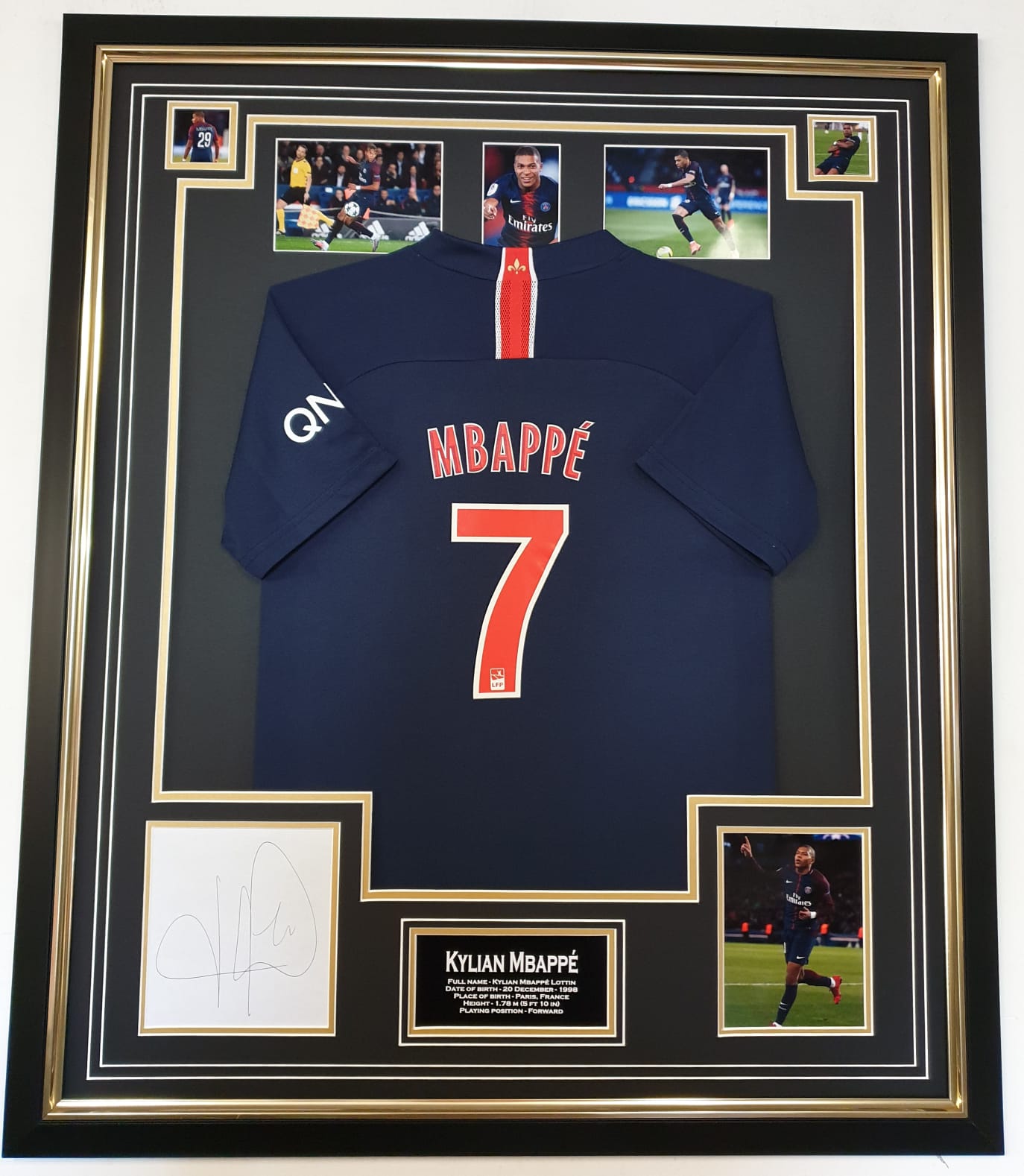 Mbappe Signature with PSG Shirt Framed - Experience Epic