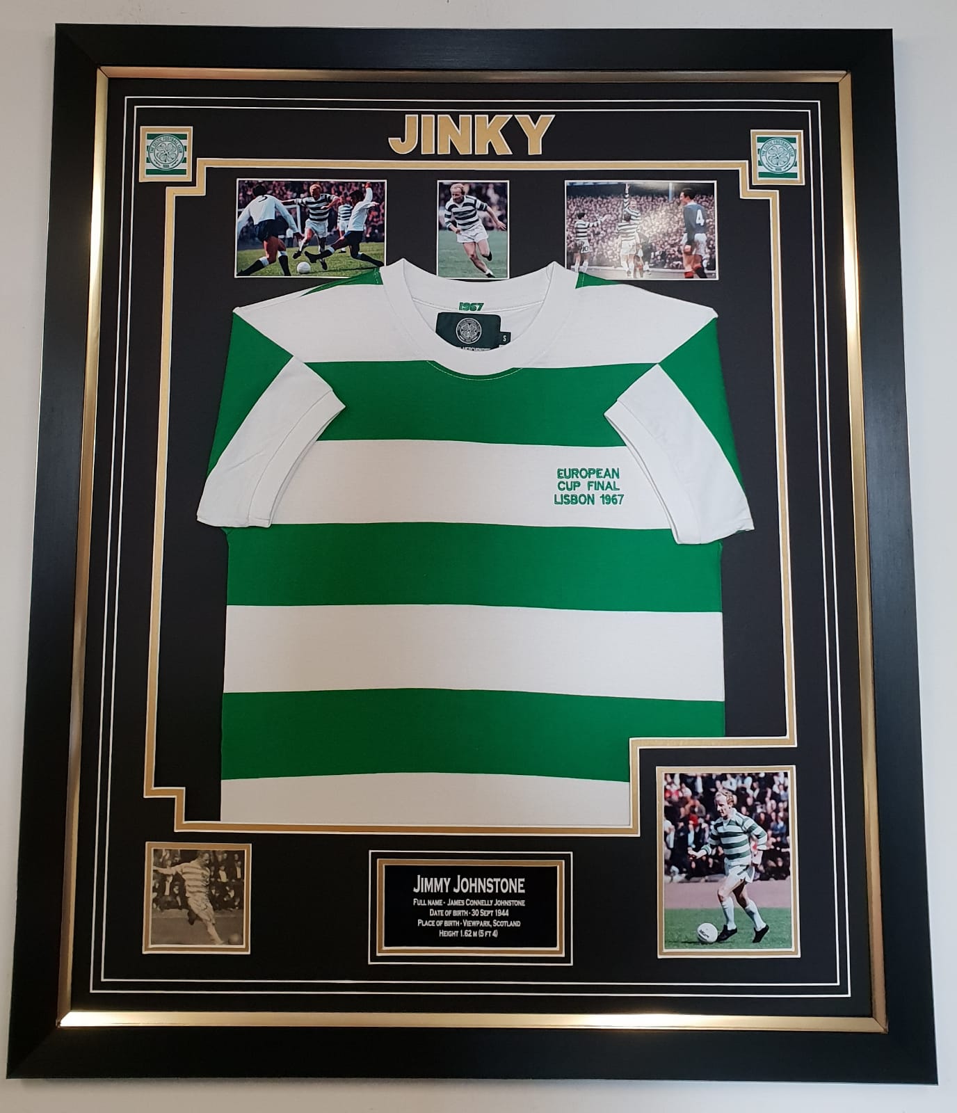 signed celtic shirt framed