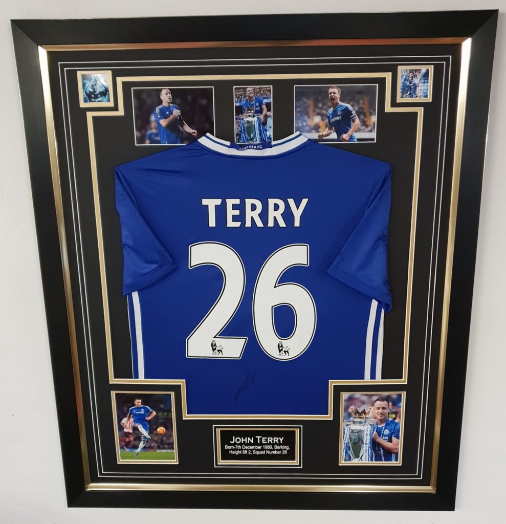 Framed Autographed/Signed John Terry 33x42 Chelsea FC Blue Soccer