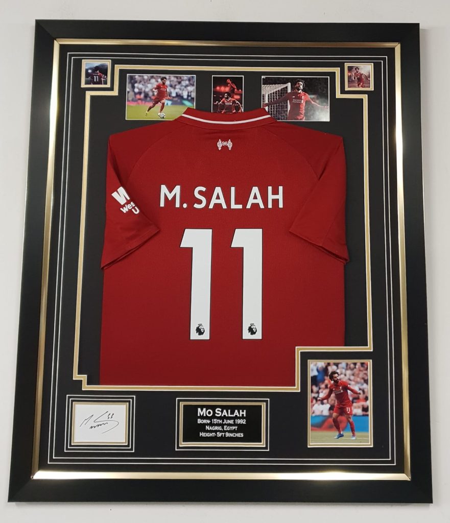 Mo Salah Signature with Liverpool Football Shirt Framed – Experience Epic