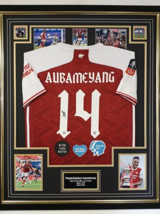 AUBAMEYANG SIGNED ARSENAL SHIRT FRAMED