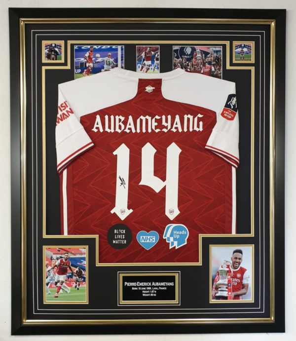 AUBAMEYANG SIGNED ARSENAL SHIRT FRAMED