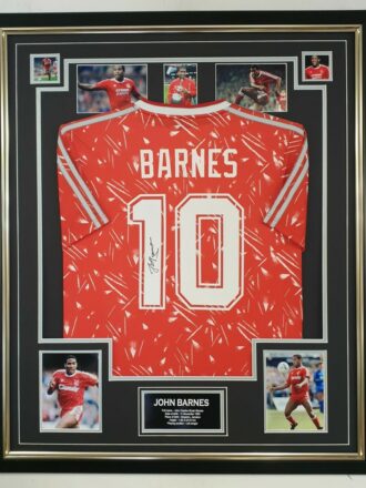 John Barnes Signed Liverpool Shirt Framed