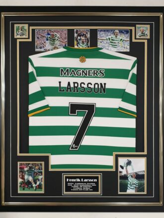 Larsson Signed photo with Celtic Shirt