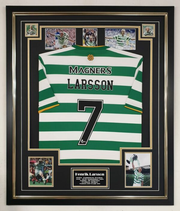 Larsson Signed photo with Celtic Shirt