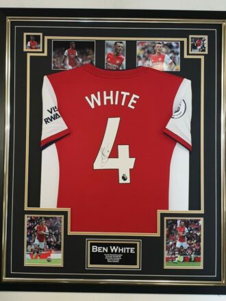 Ben White Signed Arsenal Shirt Framed