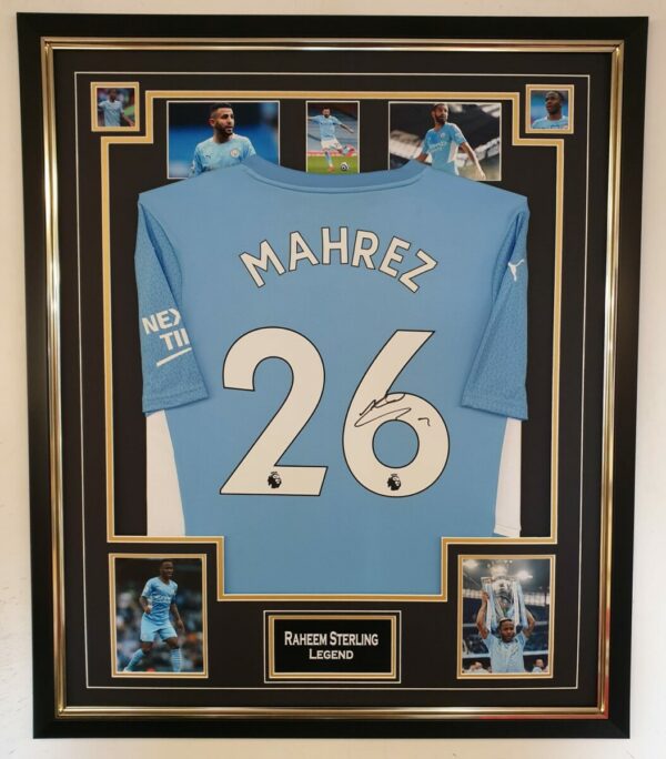 Mahrez Signed Manchester City No 26 shirt