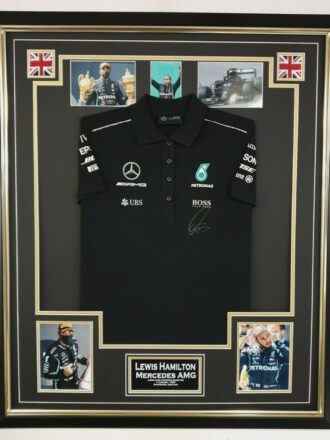 Lewis Hamilton Signed Shirt Framed