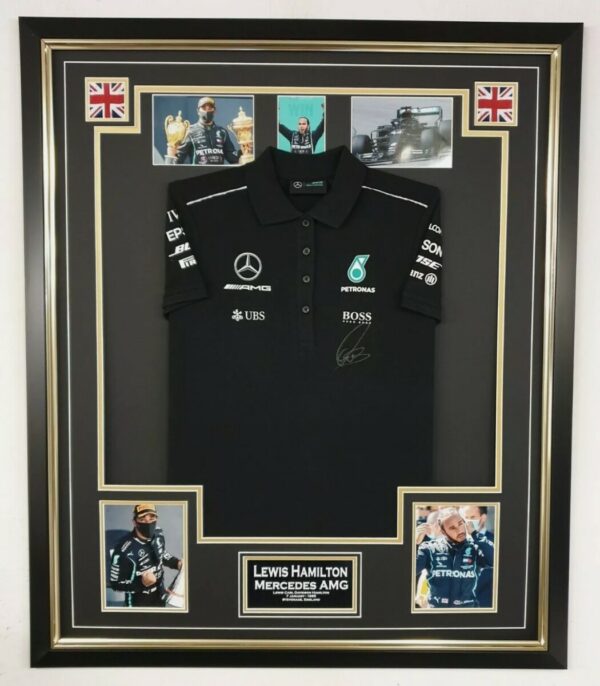 Lewis Hamilton Signed Shirt Framed