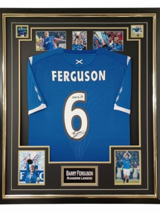 BARRY FERGUSON SIGNED RANGERS FC SHIRT FRAMED