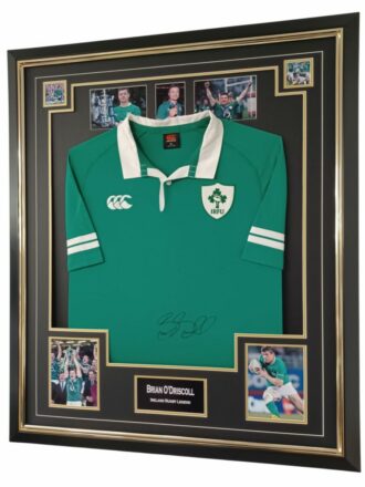 BRIAN O'DRISCOLL SIGNED IRELAND RUGBY JERSEY FRAMED