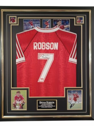 BRYAN ROBSON MANCHESTER UTD SIGNED SHIRT FRAMED