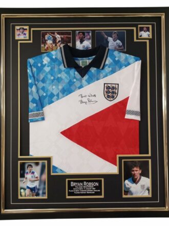 BRYAN ROBSON SIGNED ENGLAND SHIRT FRAMED