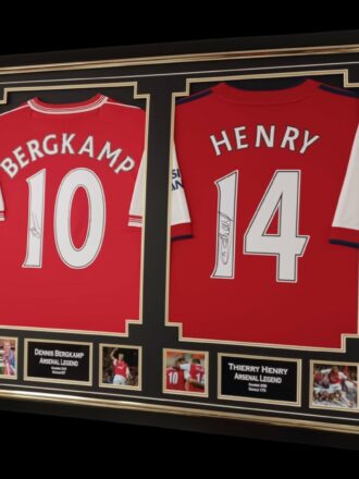 DENNIS BERGKAMP & THIERRY HENRY ARSENAL LEGENDS SIGNED SHIRTS FRAMED