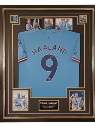 ERLING HAALAND SIGNED MANCHESTER CITY FC SHIRT FRAMED