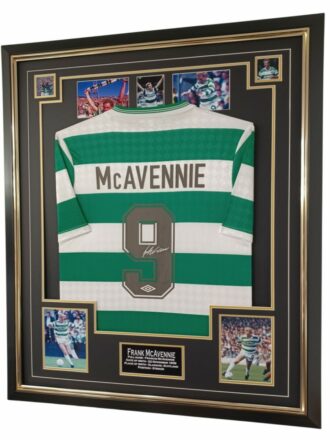 FRANK MCAVENINE SIGNED CELTIC SHIRT FRAMED