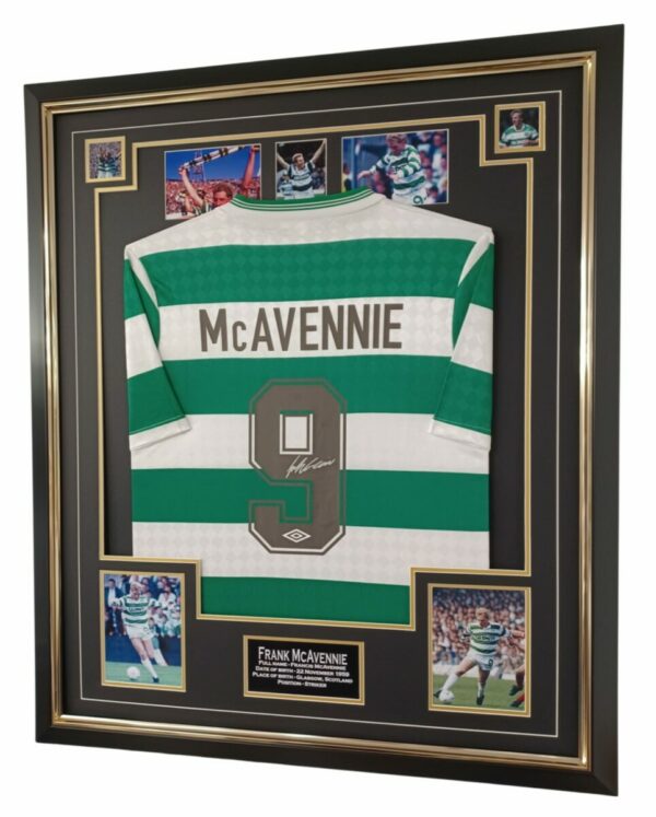 FRANK MCAVENINE SIGNED CELTIC SHIRT FRAMED