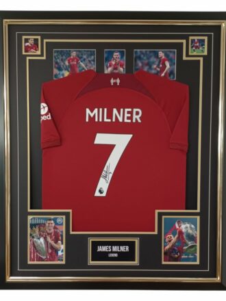 JAMES MILNER SIGNED LIVERPOOL FC SHIRT FRAMED