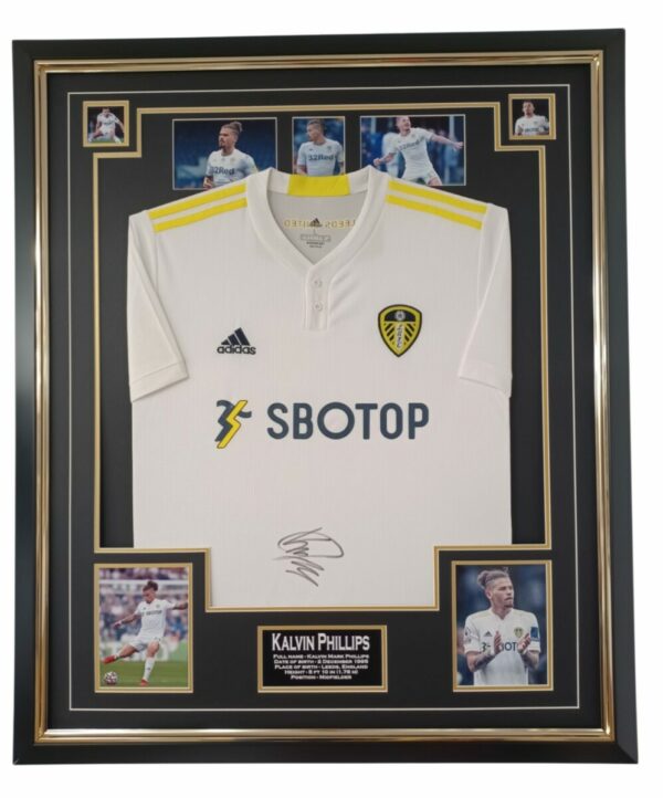 KALVIN PHILLIPS SIGNED LEEDS FC SHIRT FRAMED