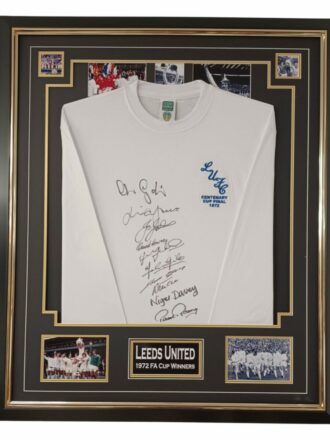 LEEDS UNITED FC 1972 FA CUP WINNERS SIGNED SHIRT FRAMED