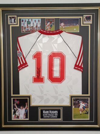 MARK HUGHES SIGNED SHIRT FRAMED