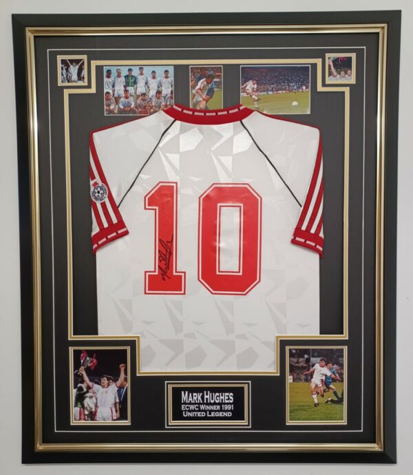 MARK HUGHES SIGNED SHIRT FRAMED