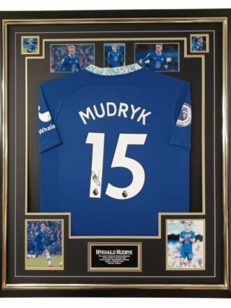 MYKHALO MUDRYK SIGNED CHELSEA FC SHIRT FRAMED