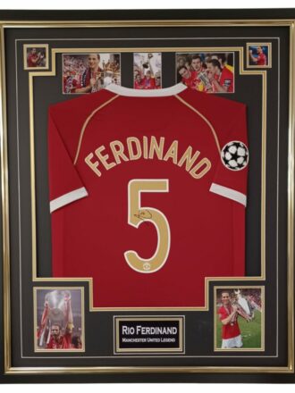 RIO FERDINAND MANCHESTER UTD SIGNED SHIRT FRAMED