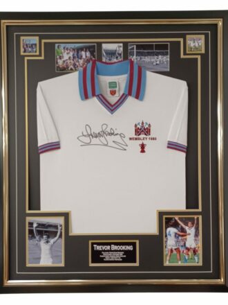 TREVOR BROOKING WEMBLEY 1980 SIGNED SHIRT FRAMED