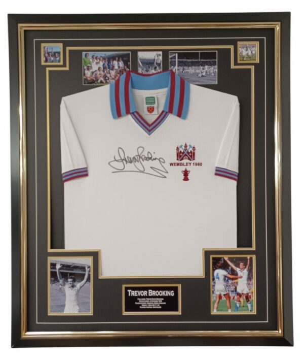 TREVOR BROOKING WEMBLEY 1980 SIGNED SHIRT FRAMED